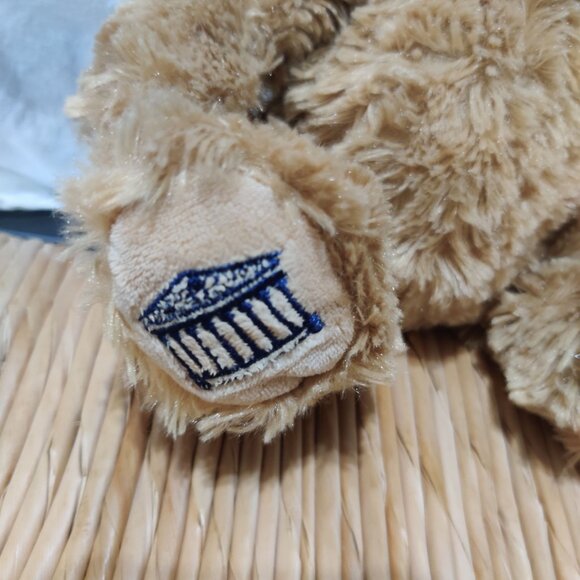 British Museum Teddy Bear Plush UK Flag Columns Embroidered Feet Tan 8" Soft Toy - Picture 5 of 7